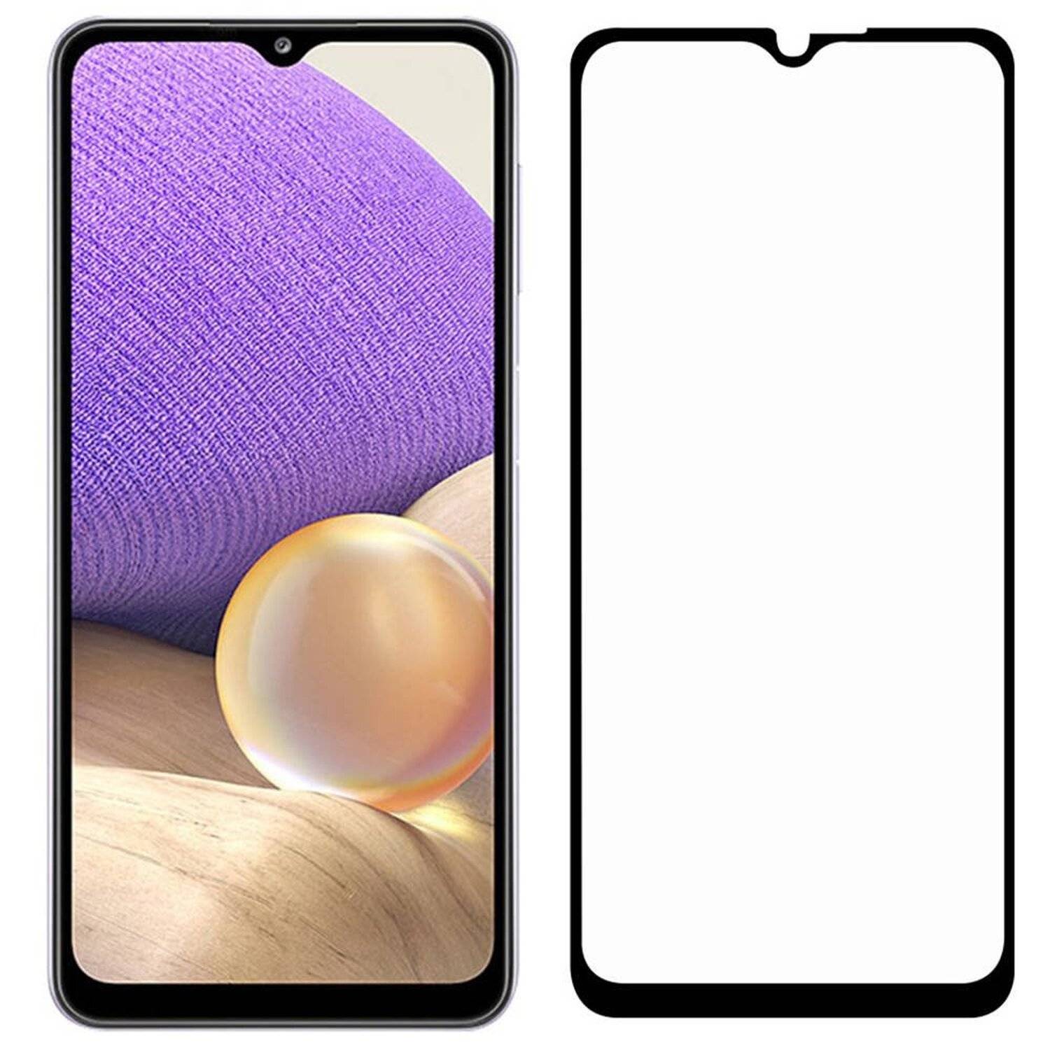 cofi1453® 5D Schutzglas kompatibel mit Samsung Galaxy A32 5G gebogen gehärtetem Glas Film voll Klebstoff und Abdeckung