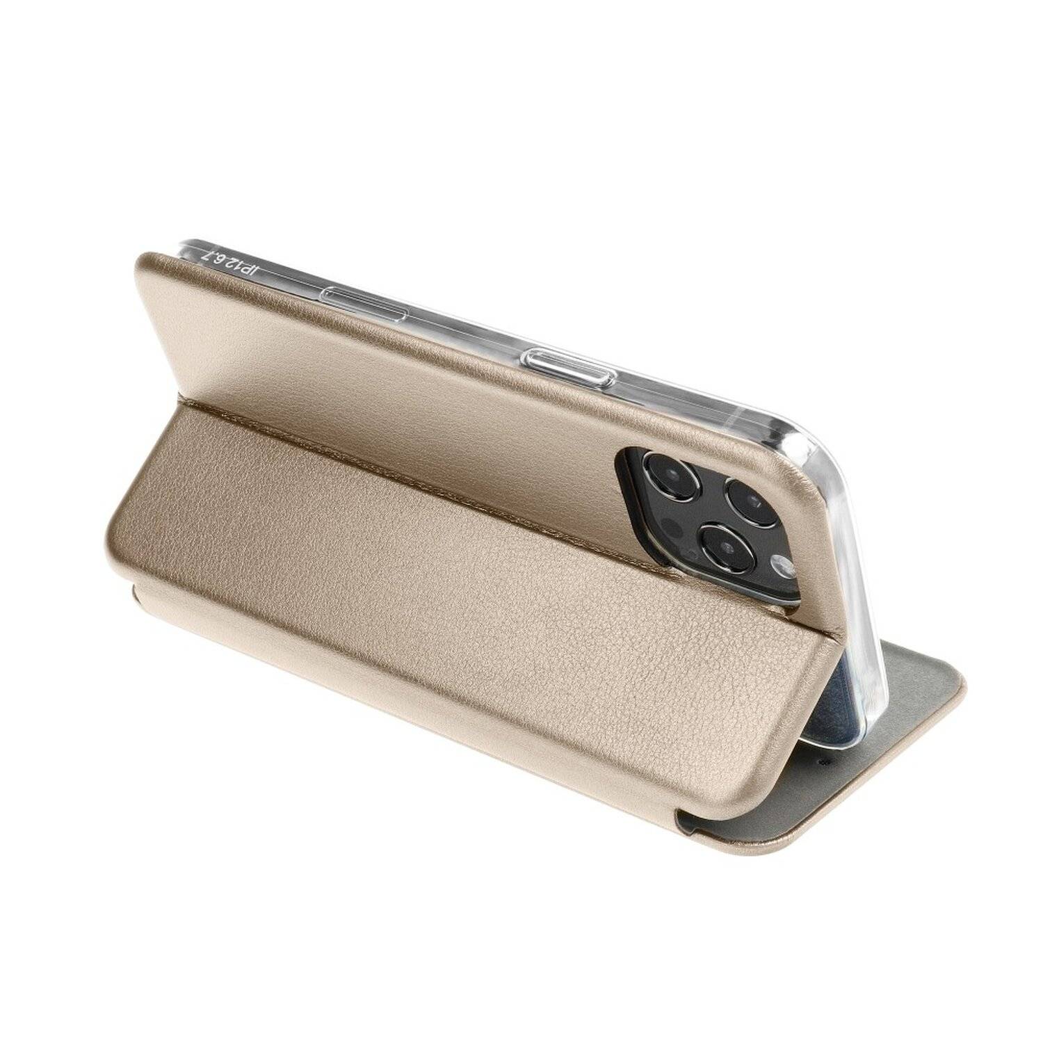 Elegante Buch-Tasche Hülle Leder Optik "Elegance" Wallet Book-Style Schale für Samsung Galaxy S21 Ultra (G998B) Gold