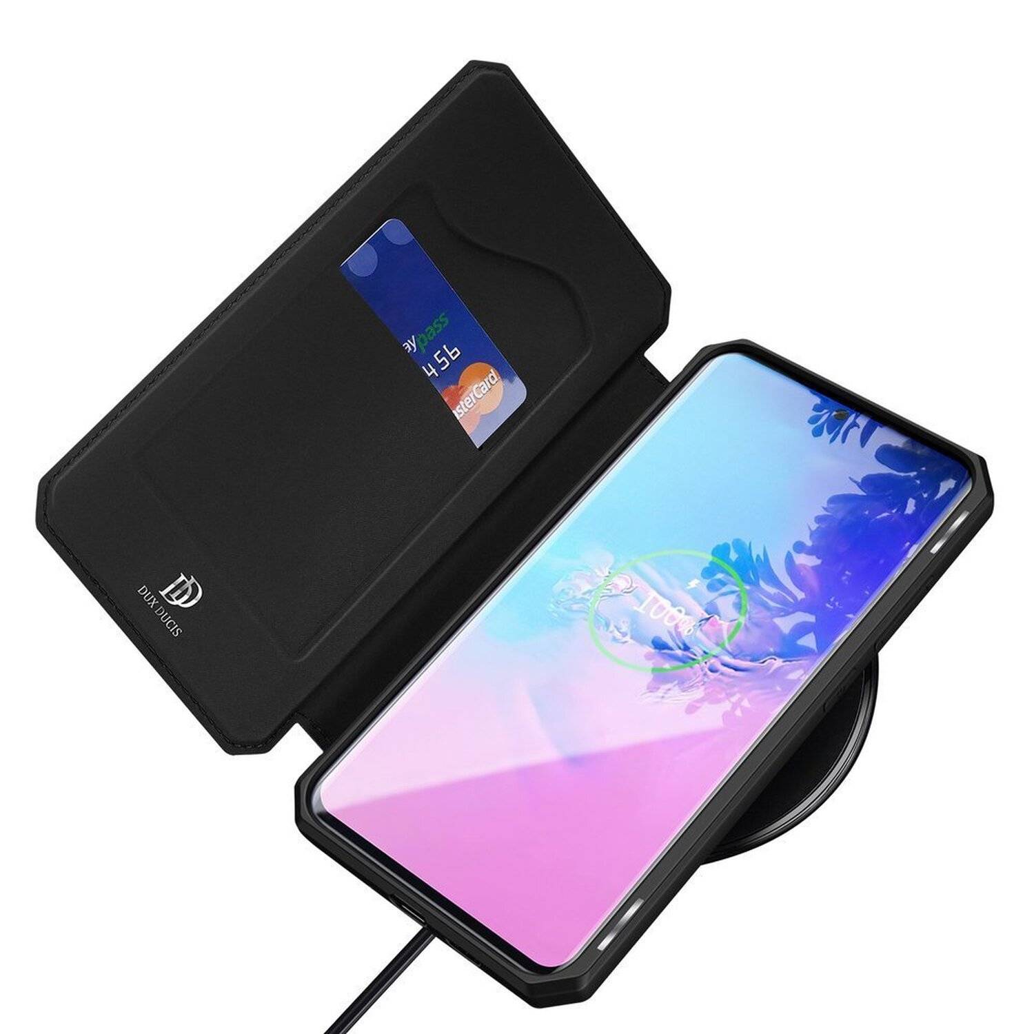 Buch Tasche Skin X "Dux Ducis" für SAMSUNG GALAXY A52 (A525F) Handy Hülle Schutzhülle Standfunktion, Kartenfach Schwarz
