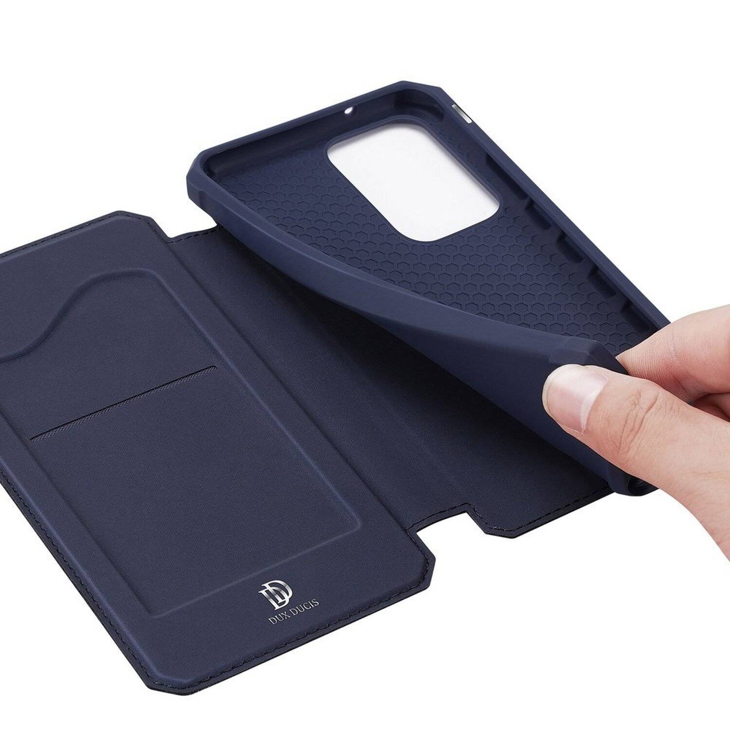 Buch Tasche Skin X "Dux Ducis" für SAMSUNG GALAXY A52 (A525F) Handy Hülle Schutzhülle mit Standfunktion, Kartenfach Blau