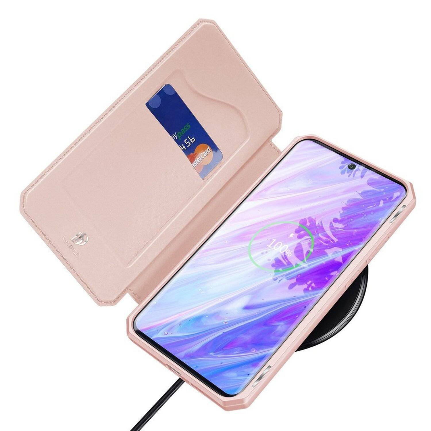 Buch Tasche Skin X "Dux Ducis" für SAMSUNG GALAXY A32 5G Handy Hülle Schutzhülle mit Standfunktion, Kartenfach Rose