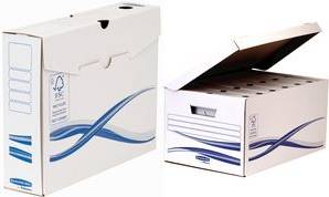 Fellowes BANKERS BOX Basic Archiv-Set Maxi plus, blau aus 100% recyceltem Karton, FSC-zertifiziert,