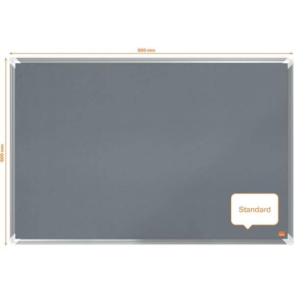 Filz-Notiztafel Premium Plus Aluminiumrahmen 900x600mm grau