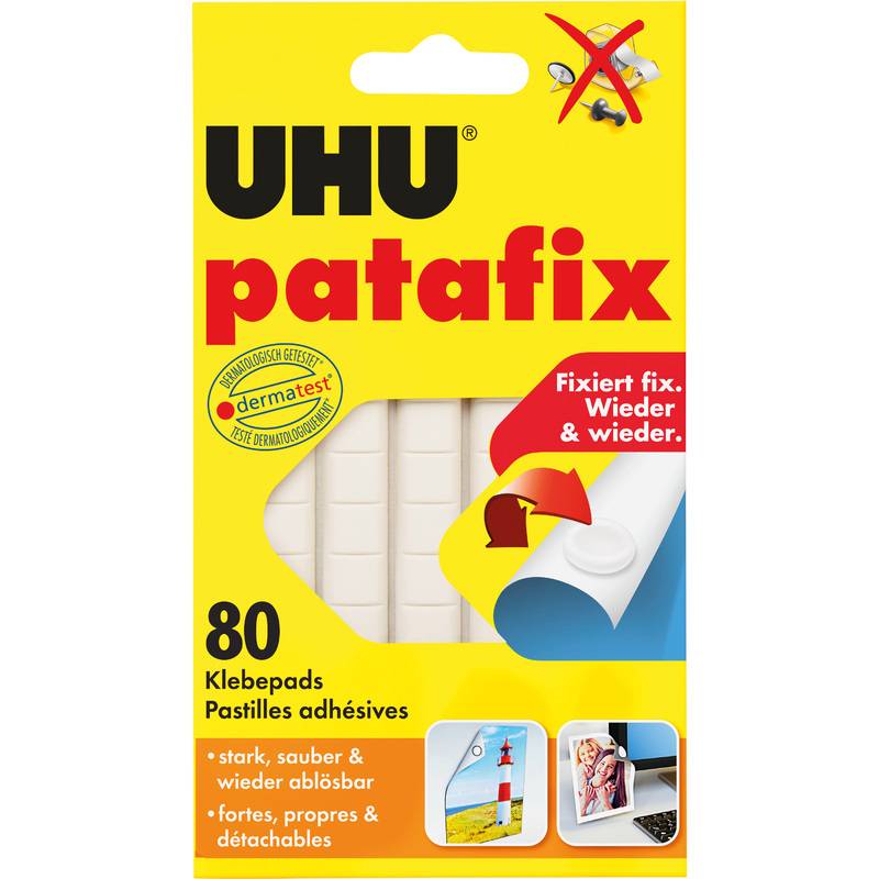 UHU Klebepads patafix, wieder ablösbar, weiß