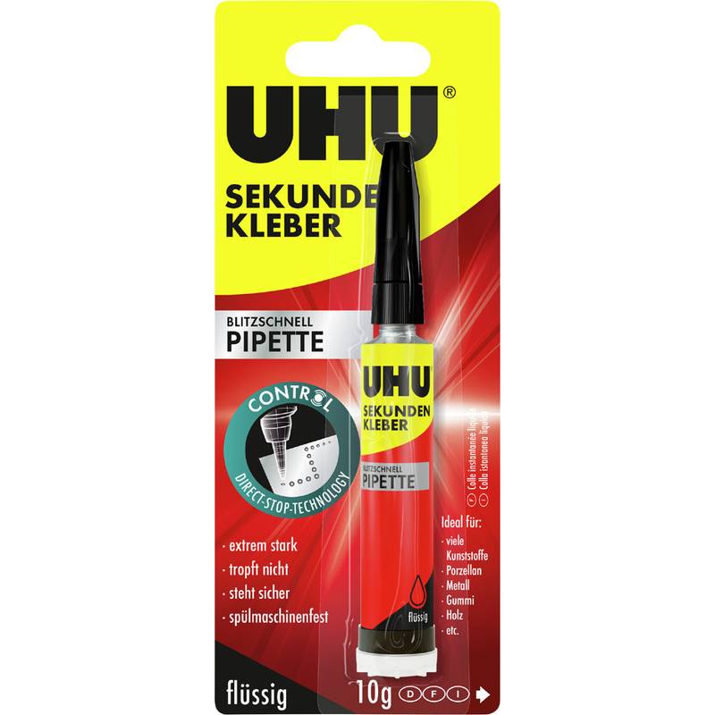 UHU Sekundenkleber blitzschnell PIPETTE, 10 g Flasche