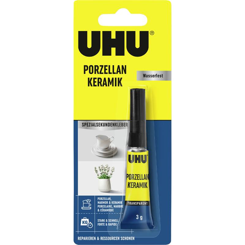 UHU Spezialkleber PORZELLAN KERAMIK, 3 g Tube