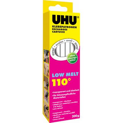 UHU Klebepatrone Low Melt, 200 g, transparent
