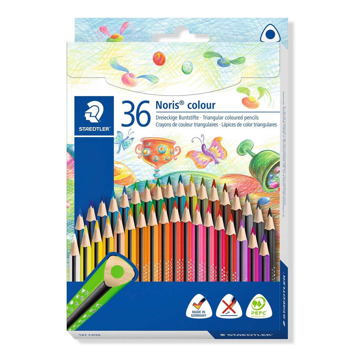 Staedtler Noris colour 187, Schwarz, Blau, Bordeaux, Braun, Cyan, Grün, Grau, Hellblau, Hellgrün, Hellgrau, Magenta, Malve,..., 36 Stück(e)