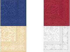 PAPSTAR Servietten ''ROYAL Collection Ornaments'', bordeaux aus Tissue, 1/4 Falz, 4-lagig, Maße: 400 x 400 mm,