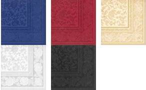 PAPSTAR Servietten ''ROYAL Collection Ornaments'', schwarz aus Tissue, 1/4 Falz, 4-lagig, Maße: 400 x 400 mm,