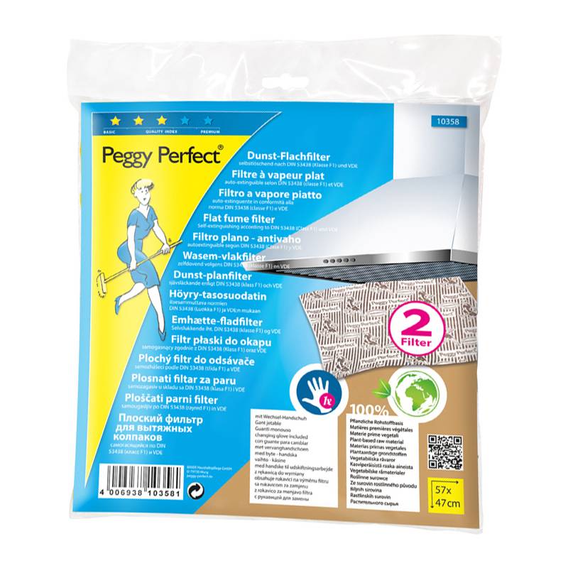 Peggy Perfect Dunstflachfilter, mit Wechselhandschuh
