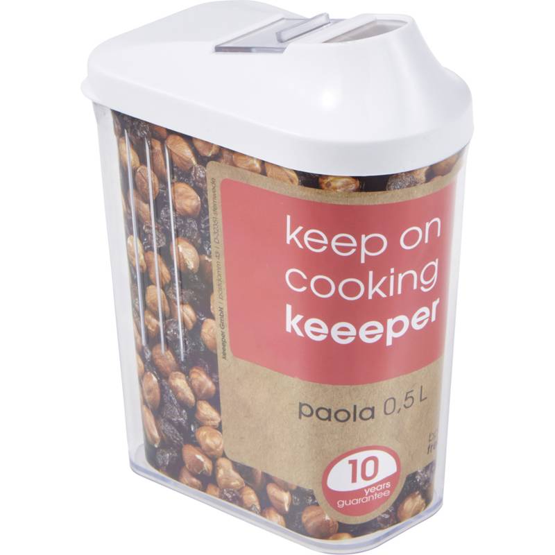 keeeper Schüttdose "paola", 0,5 Liter, weiß / transparent