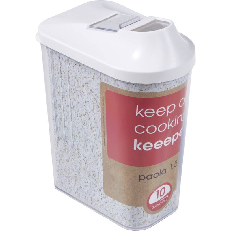 keeeper Schüttdose "paola", 1,5 Liter, weiß / transparent