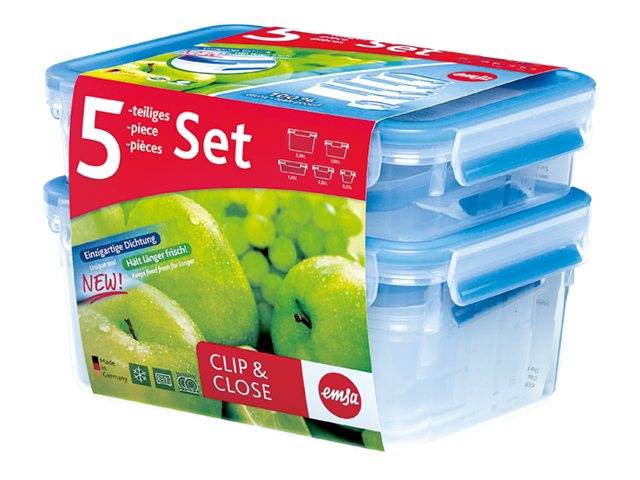 GROUPE SEB - EMSA CLIP & CLOSE - Frischhaltedosen-Set - 5.65 L