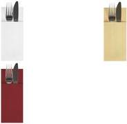 PAPSTAR Servietten-Tasche, 1/8-Falz, weiß aus Airlaid, Serviette und Bestecktasche in Einem, die