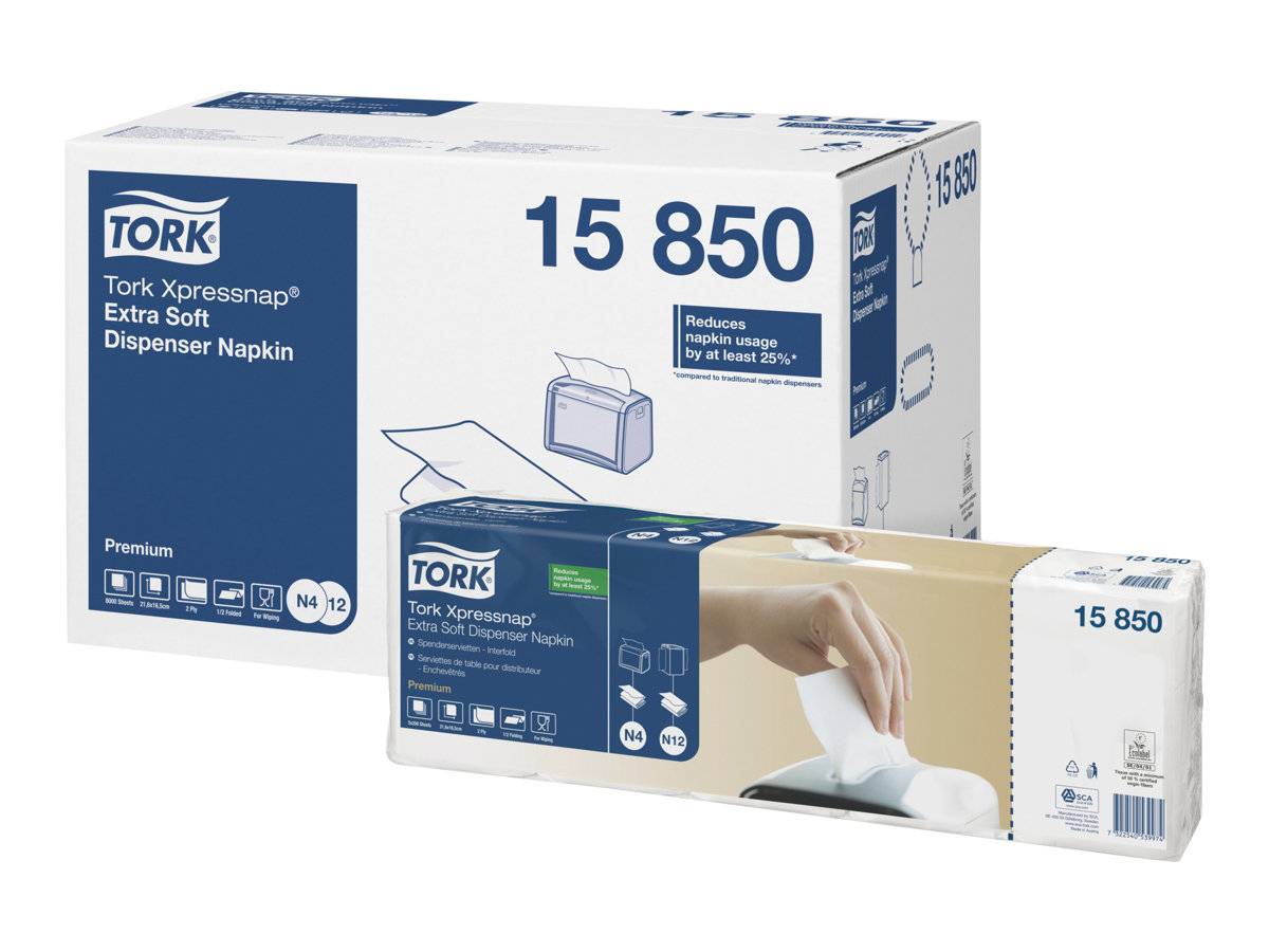 Tork Premium - Serviette - Grösse 21.6 x 16.5 cm - Einweg - weiß (Packung mit 1000)