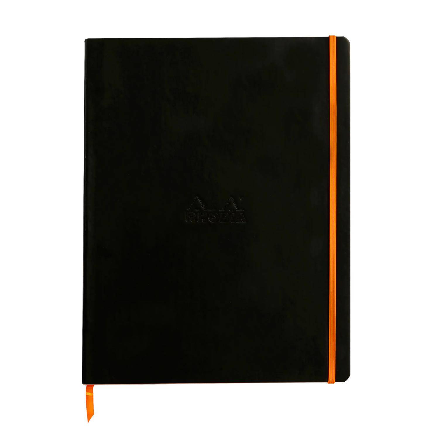 Rhodia Notizbuch A4+, 80 Bl liniert Kopfleiste, Papier 90g, Schwarz 117702C