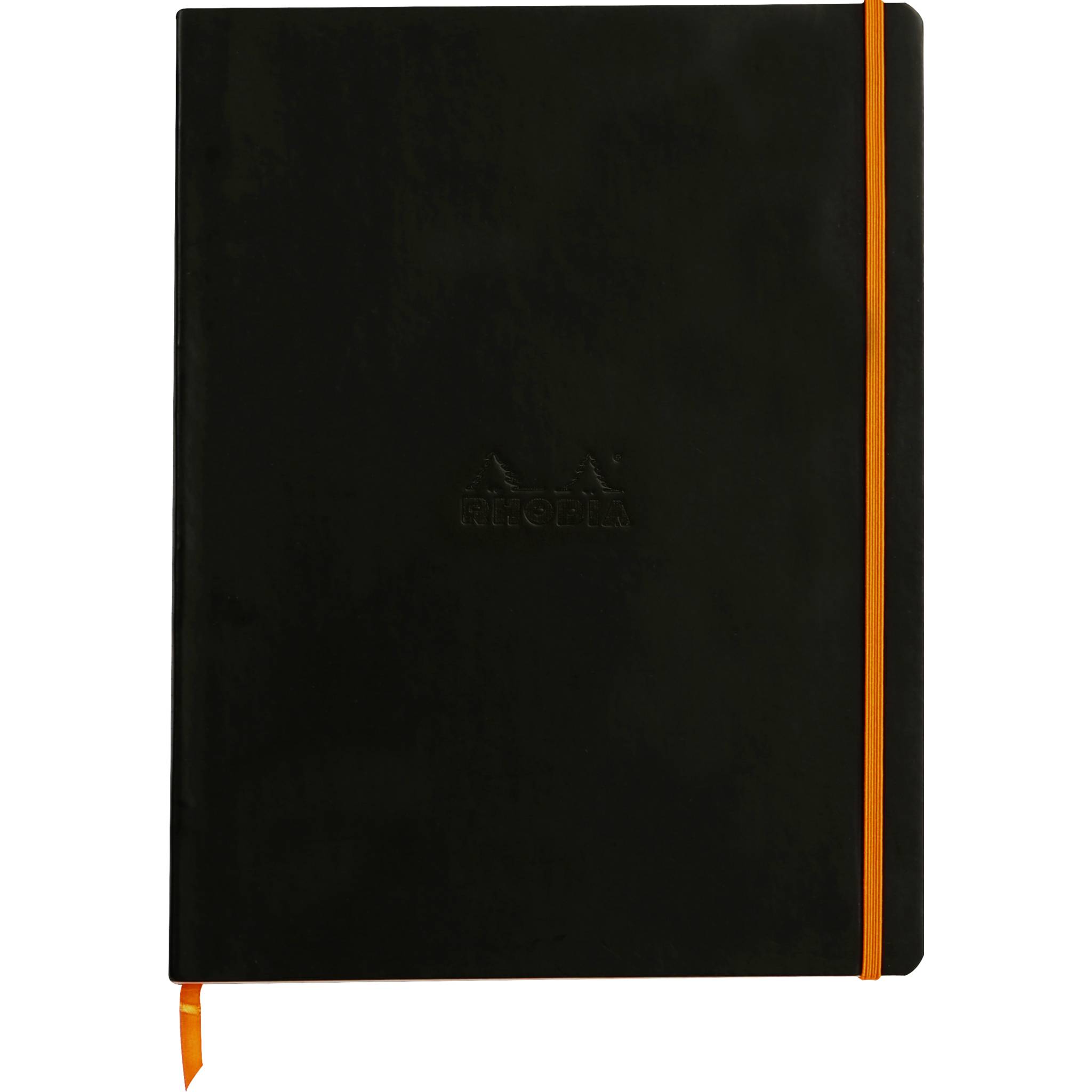Rhodia Notizbuch A4+, 80 Bl liniert Kopfleiste, Papier 90g, Schwarz 117702C