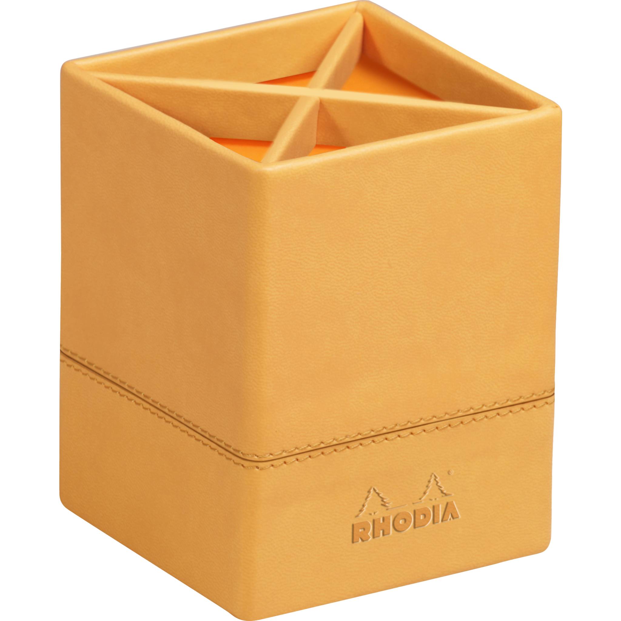Rhodia Rhodiarama Stifteköcher aus Kunstleder, 8x8x11cm - Orange 118810C