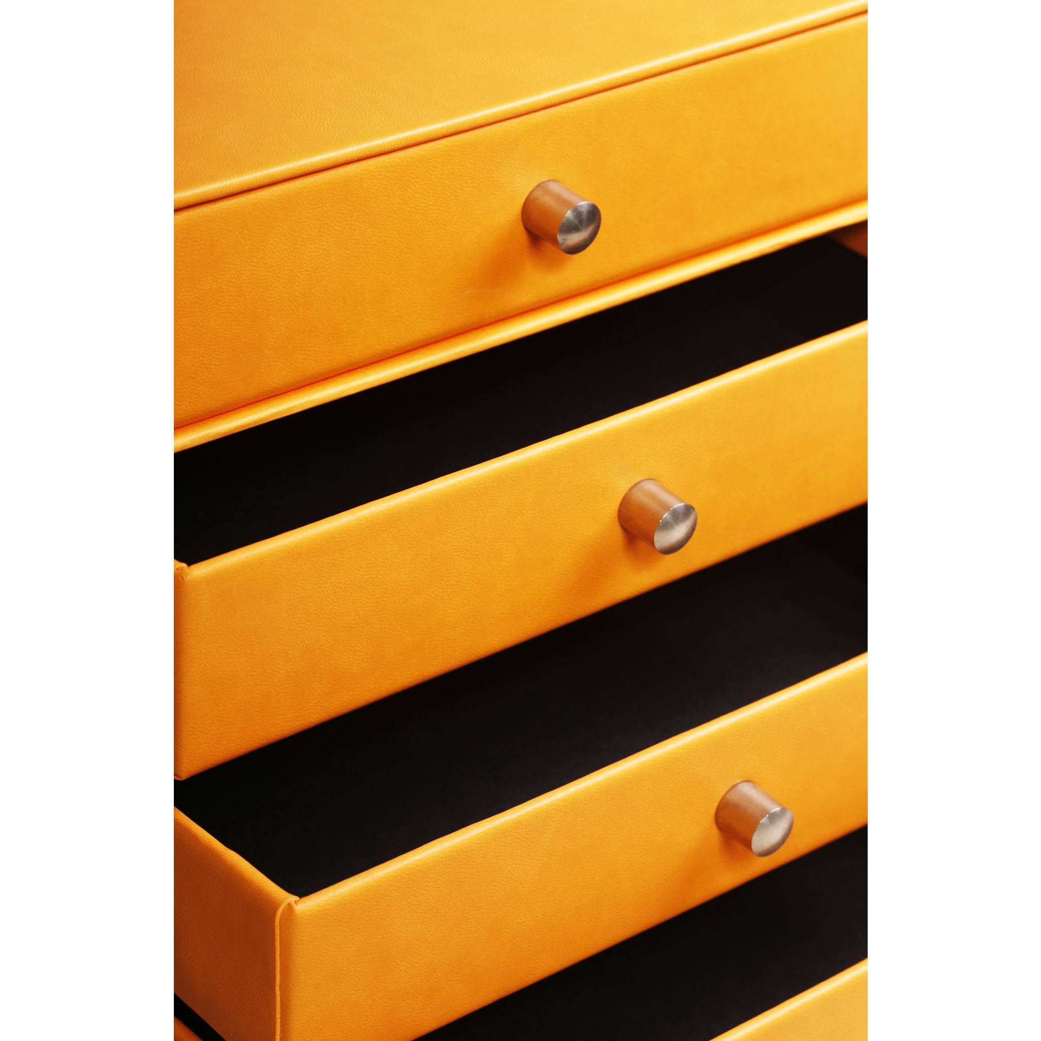 Rhodia Schubladenbox mit 4 Laden Kunstleder 24,8x32,7x22,8cm - Orange 118860C