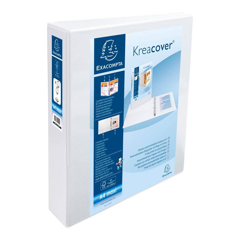 EXACOMPTA Präsentations-Ringbuch, A4 Maxi, weiß, 4D-Ring