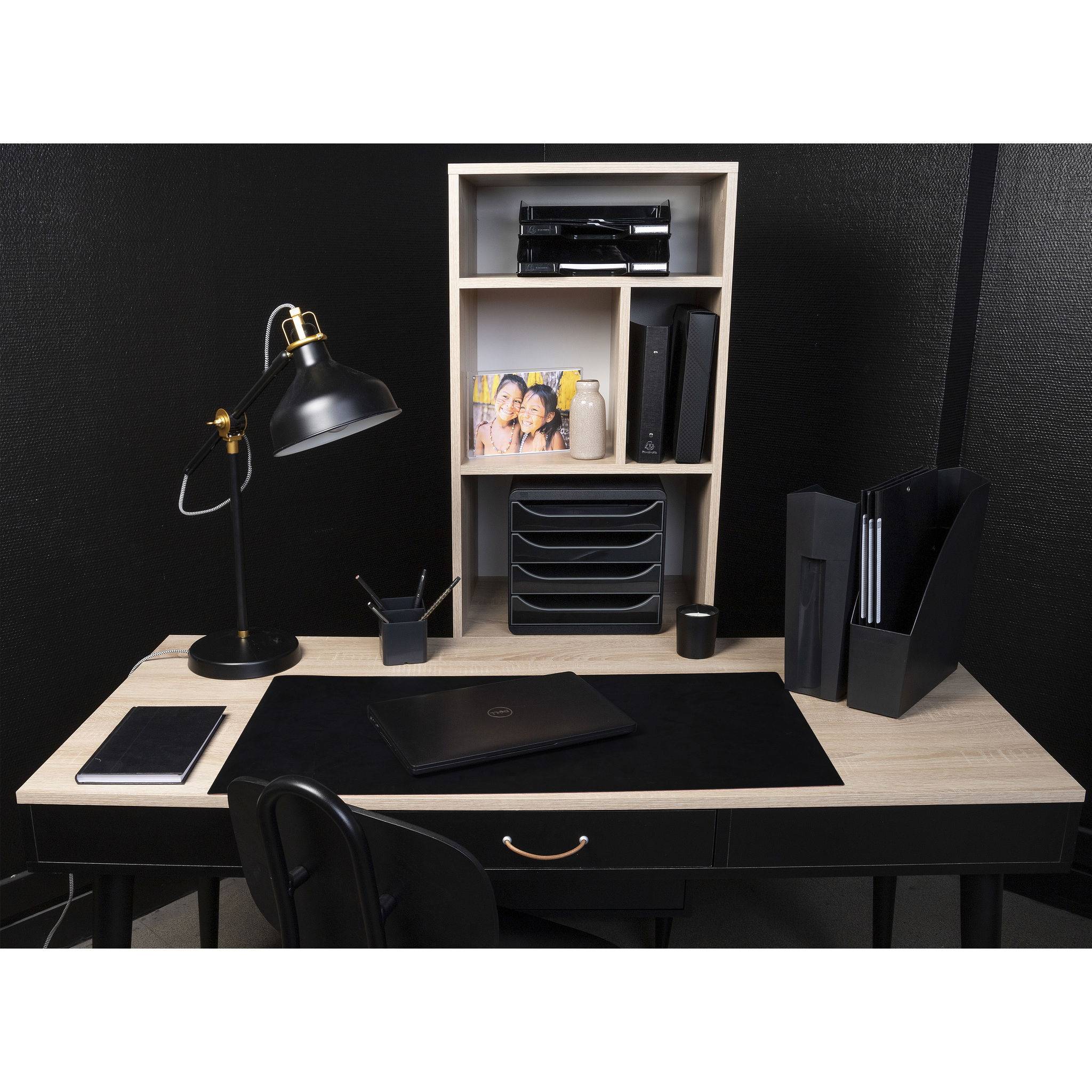 Exacompta Schubladenbox Big Box Plus 4 offene Schubladen Glossy Schwarz 3104214D