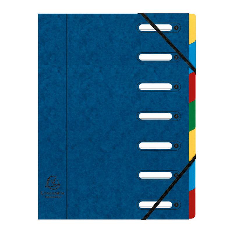 EXACOMPTA Ordnungsmappe, DIN A4, Karton, 7 Fächer, blau