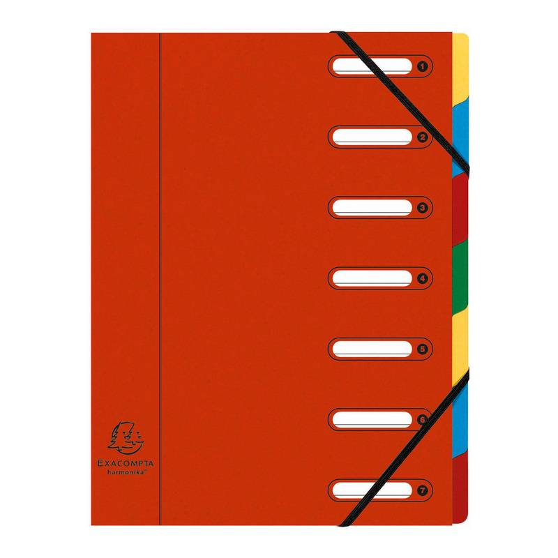EXACOMPTA Ordnungsmappe, DIN A4, Karton, 7 Fächer, rot