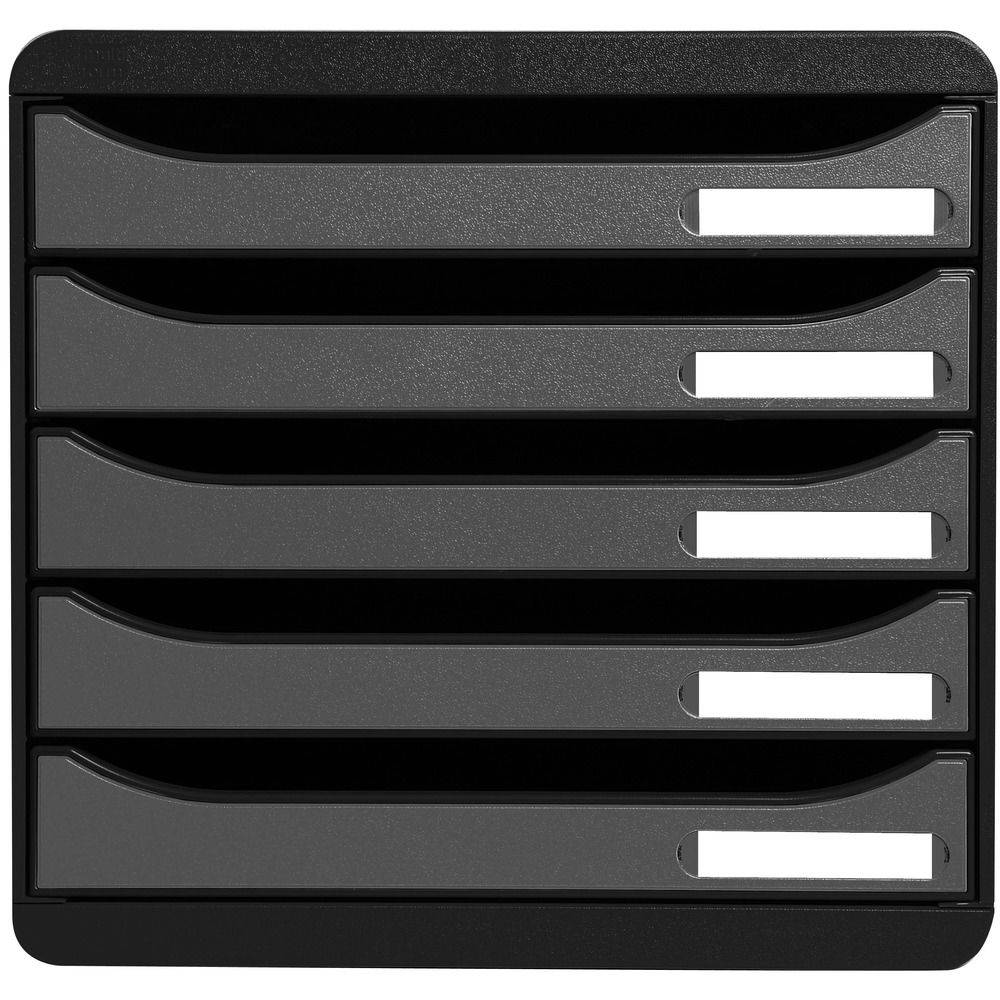 Exacompta Schubladenbox Big Box Plus 5 offene Schubladen Metallic Silber 309738D