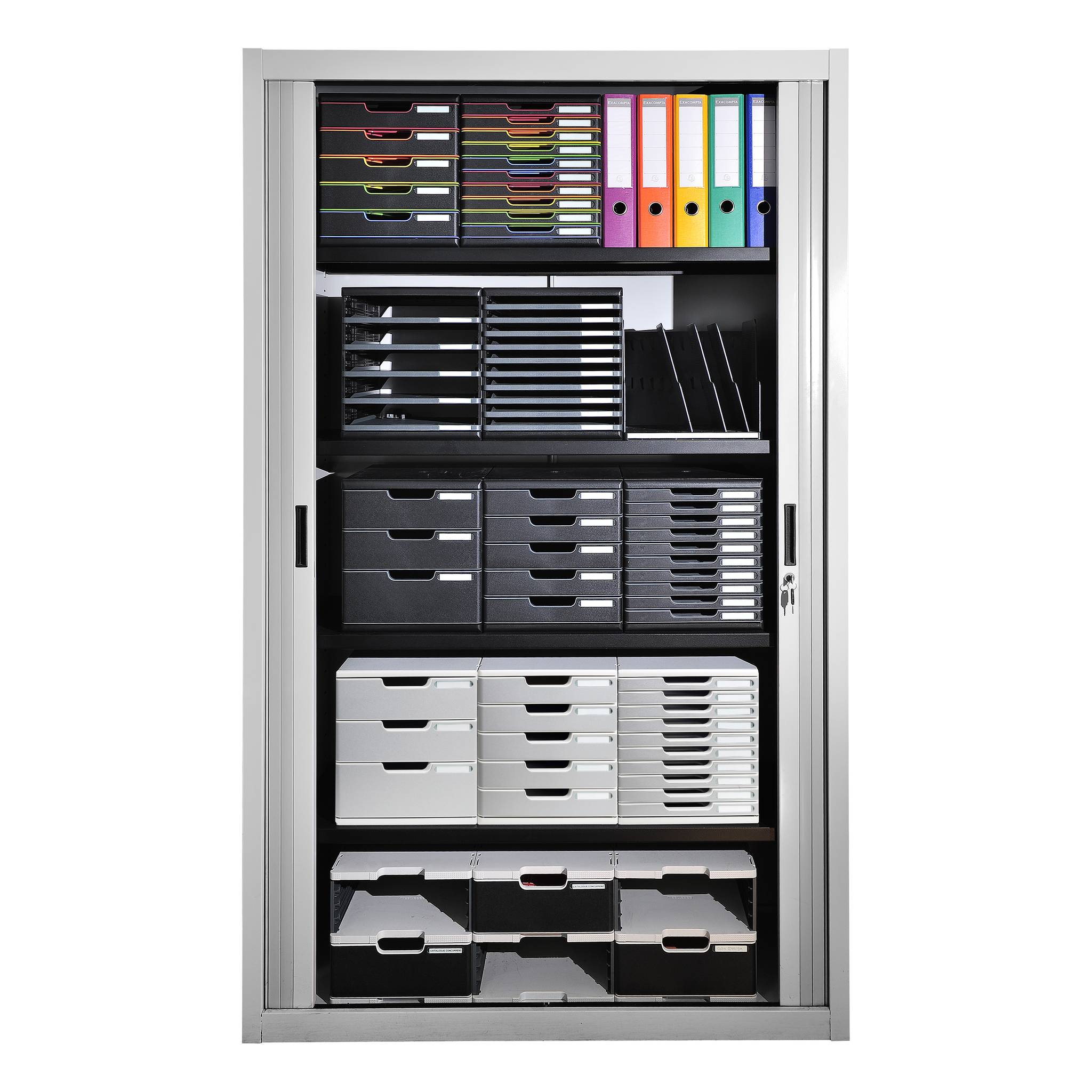 Exacompta Modulo A4, 5 geschlossene Schubladen, Office - Steingrau - 301041D