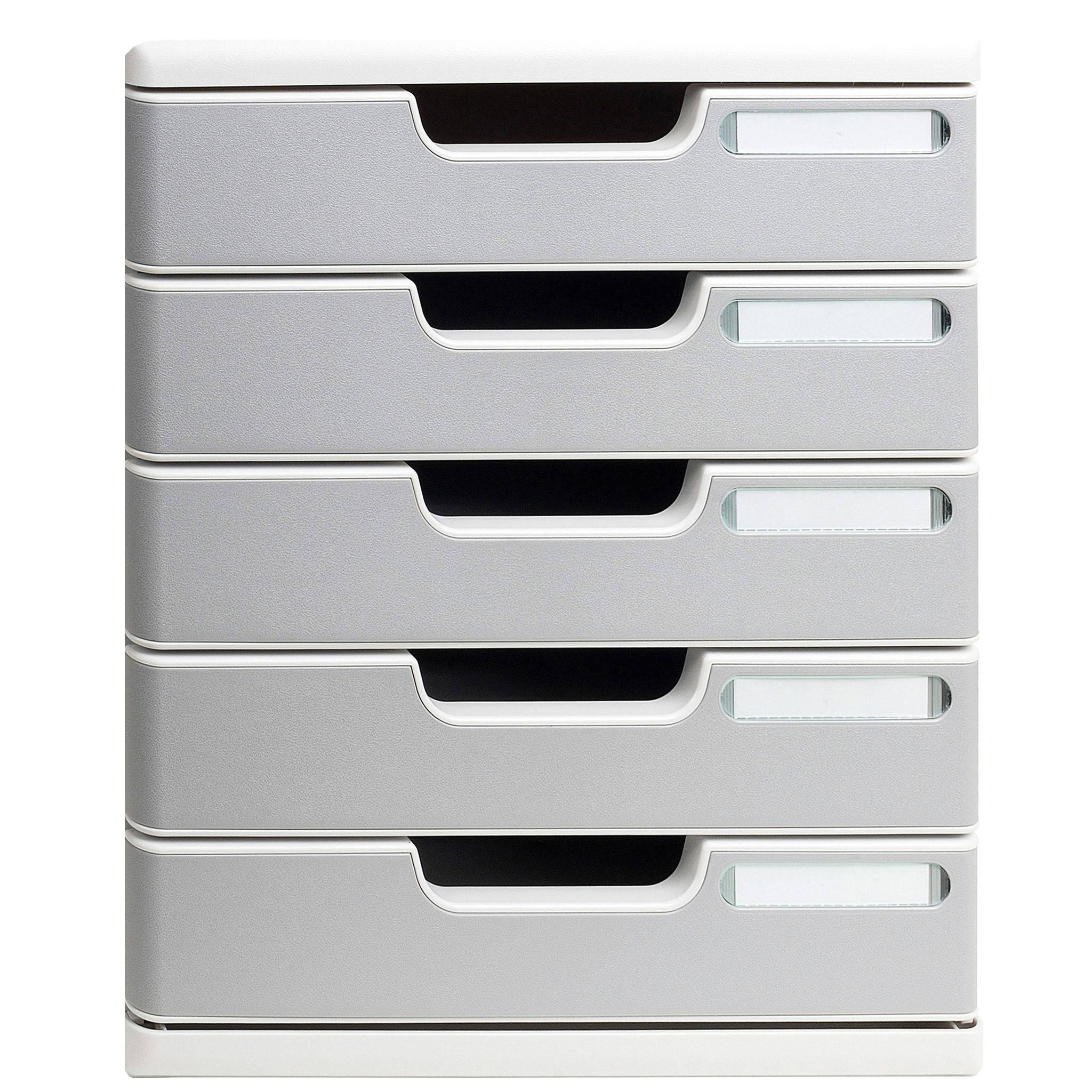 Exacompta Modulo A4, 5 geschlossene Schubladen, Office - Steingrau - 301041D