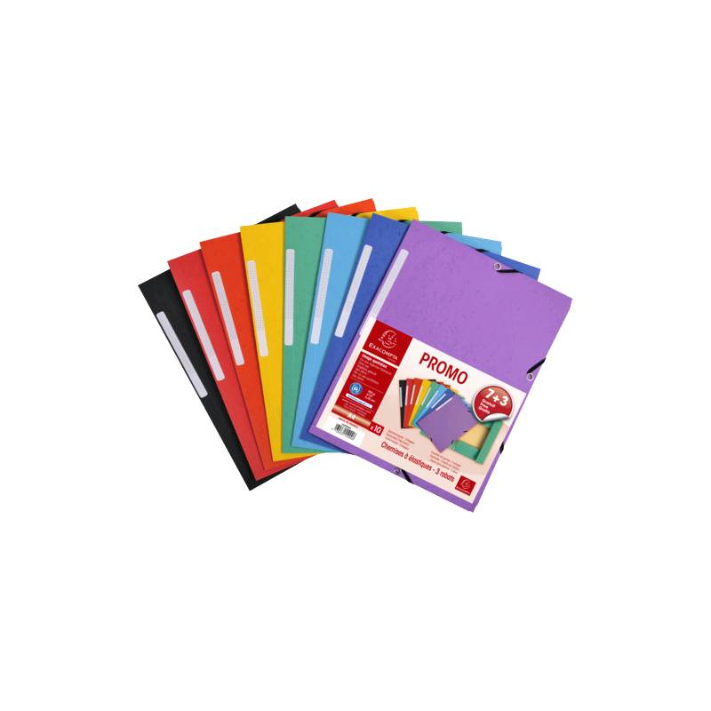 EXACOMPTA Eckspannermappe, A4, farbig sortiert, Promo 7+3