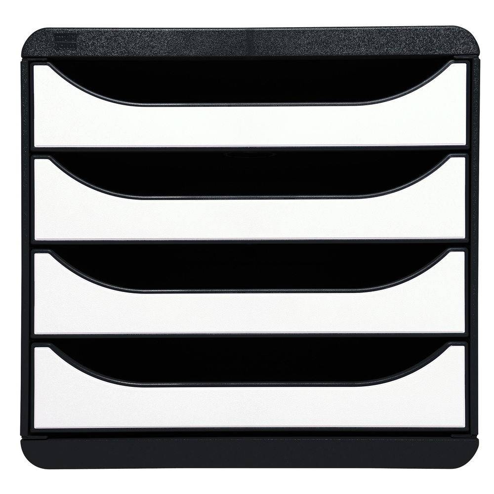 Exacompta Schubladenbox Big Box Plus 4 offene Schubladen Glossy Weiß 3104213D