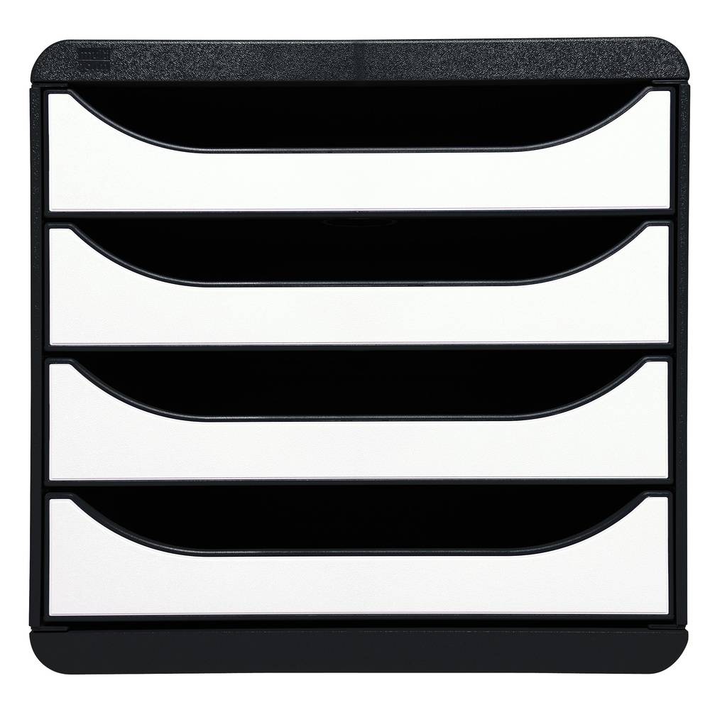 Exacompta Schubladenbox Big Box Plus 4 offene Schubladen Glossy Weiß 3104213D