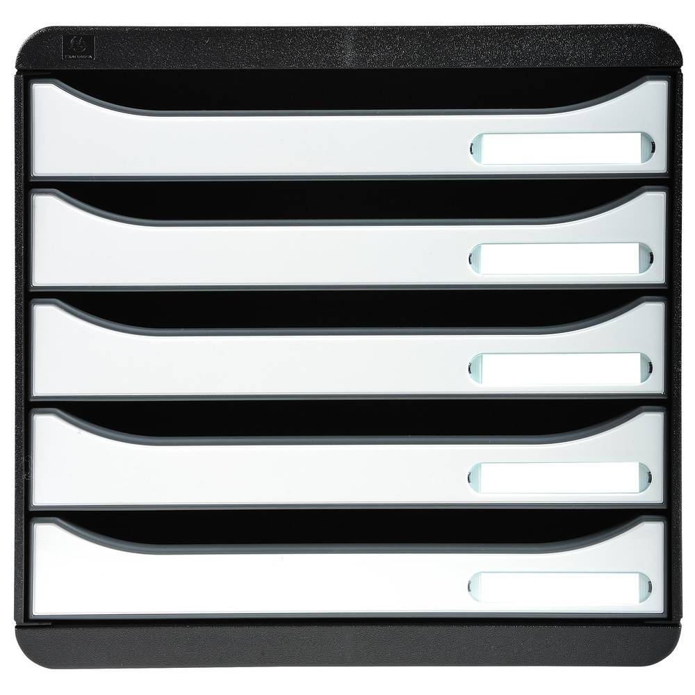 Exacompta Schubladenbox Big Box Plus 5 offene Schubladen Glossy Weiß 3097213D