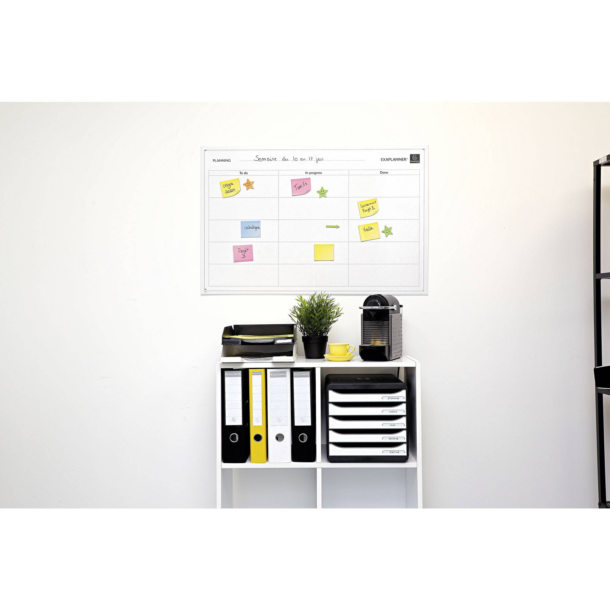 Exacompta Schubladenbox Big Box Plus 5 offene Schubladen Glossy Weiß 3097213D