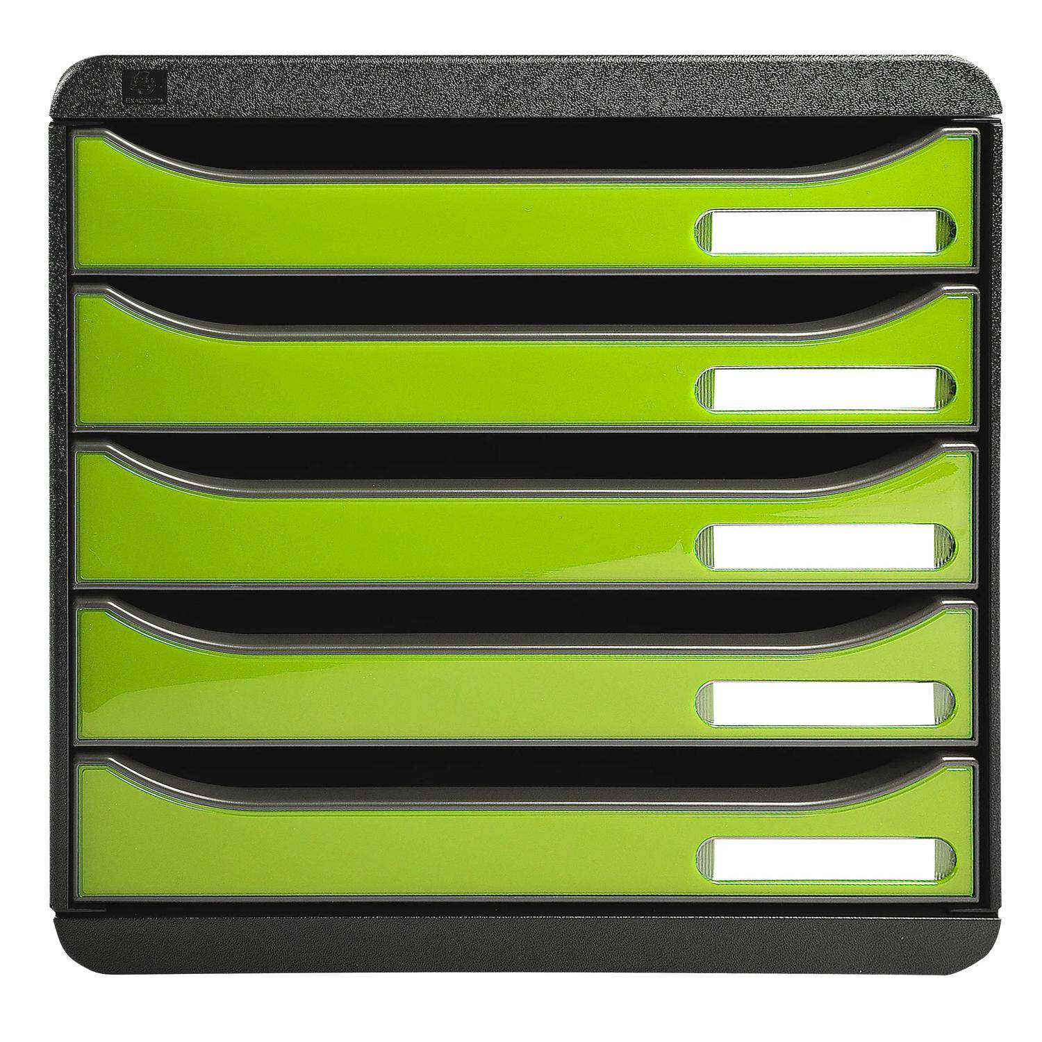 Exacompta Schubladenbox Big Box Plus 5 offene Schubladen grün glossy 3097225D