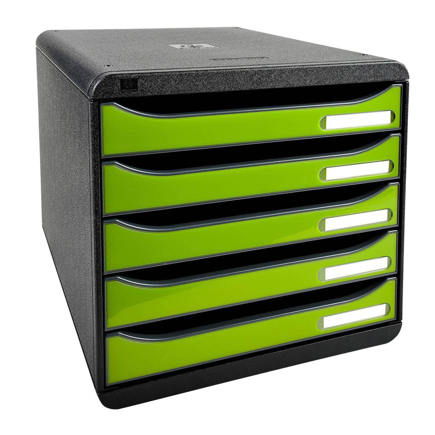 Exacompta Schubladenbox Big Box Plus 5 offene Schubladen grün glossy 3097225D