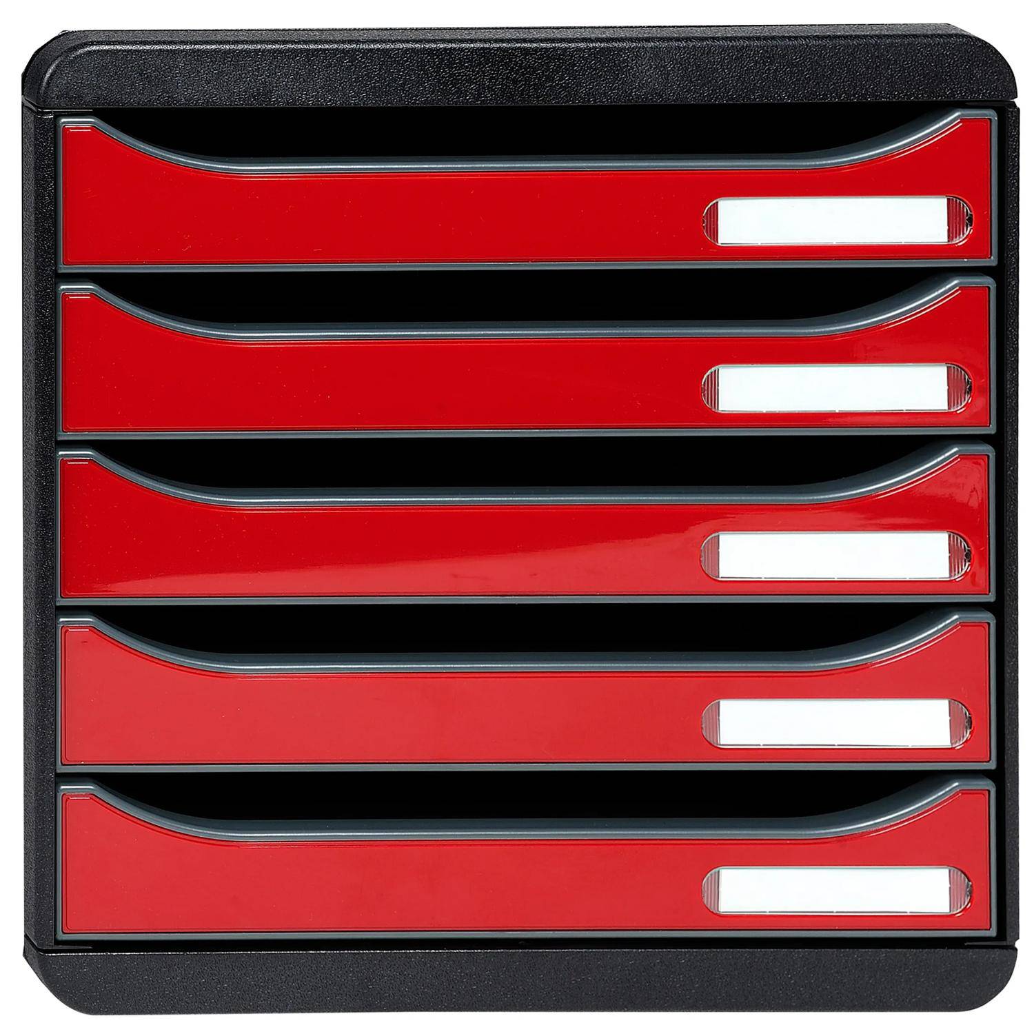 Exacompta Schubladenbox Big Box Plus 5 offene Schubladen rot glossy 3097218D