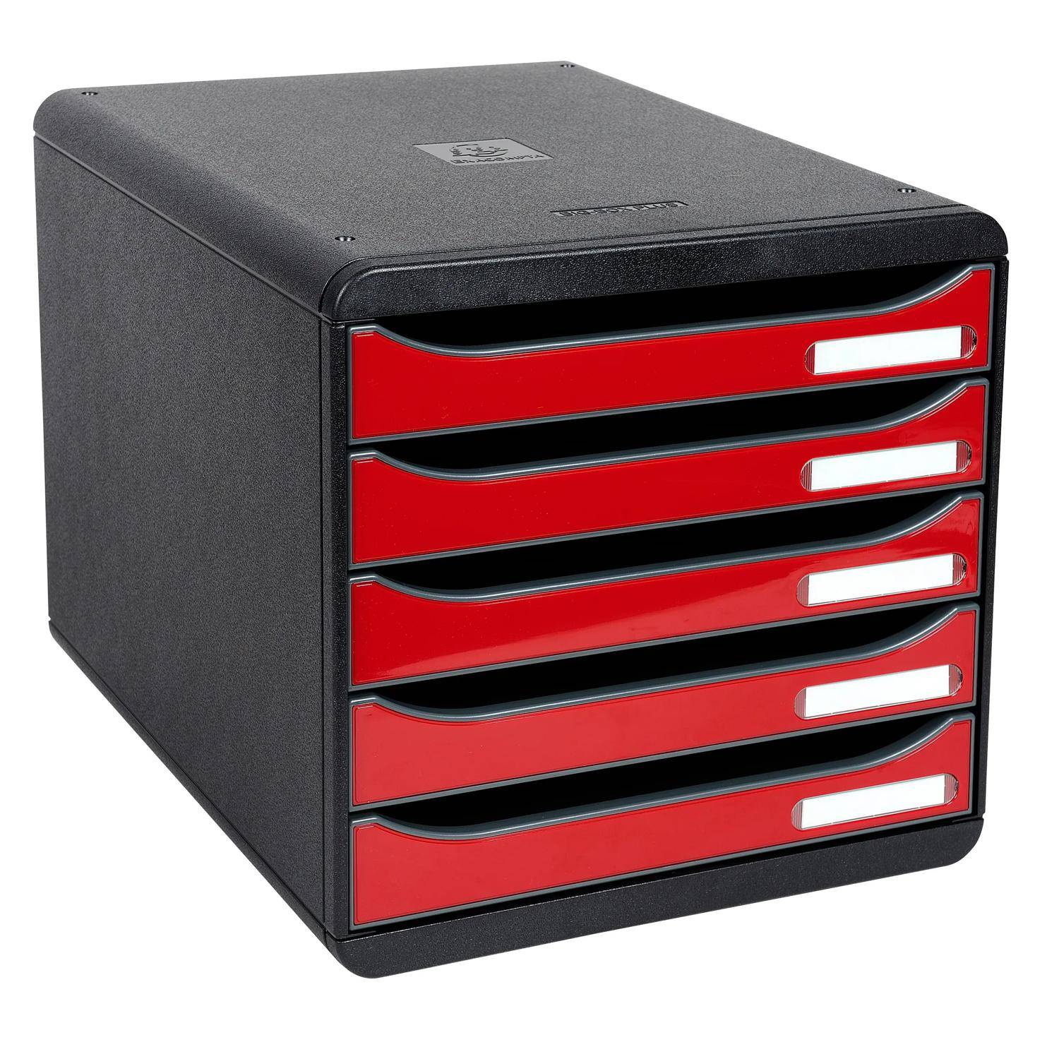 Exacompta Schubladenbox Big Box Plus 5 offene Schubladen rot glossy 3097218D