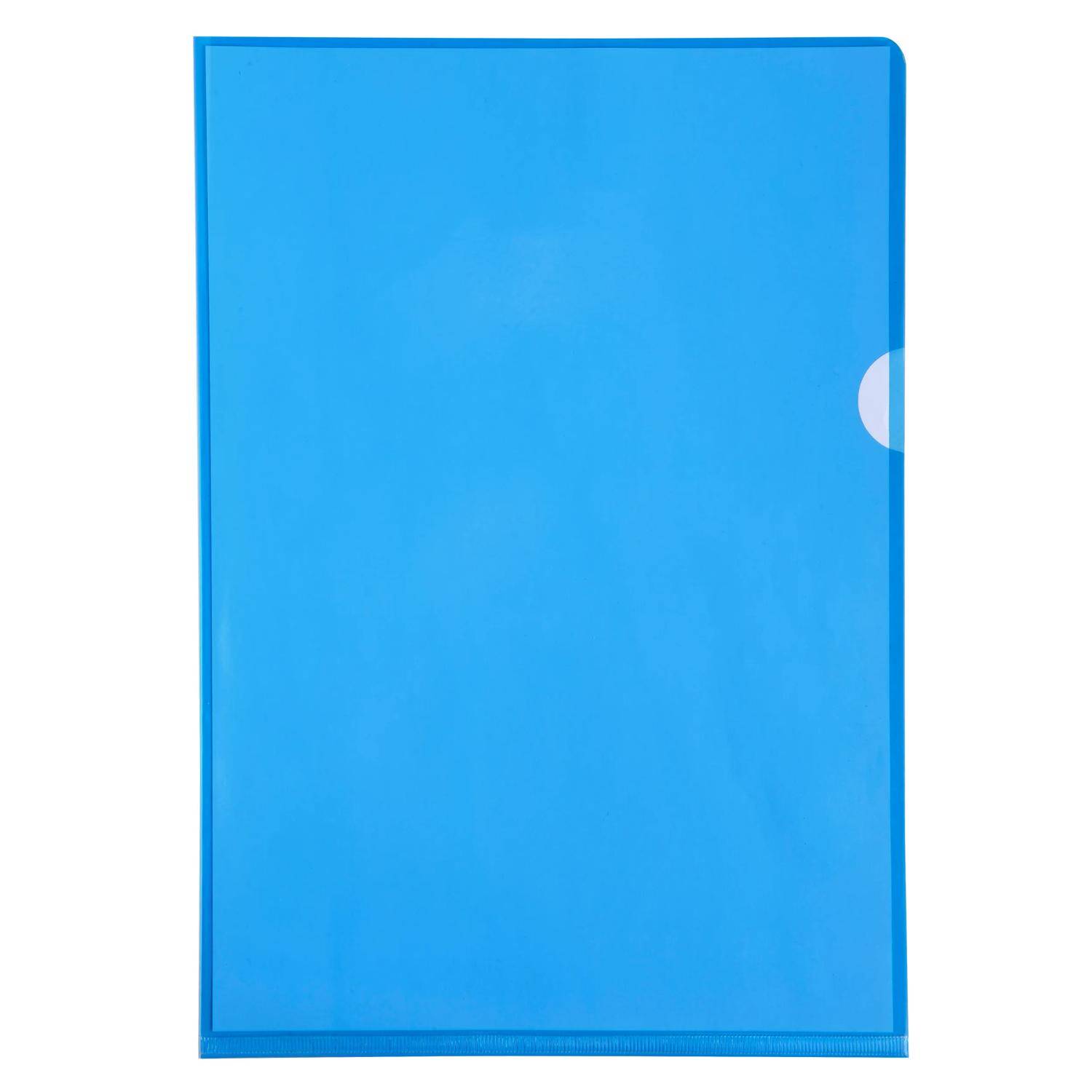 Exacompta Pack 100 Aktensichthüllen glattem festem PVC 130µ A4 Blau 661225E