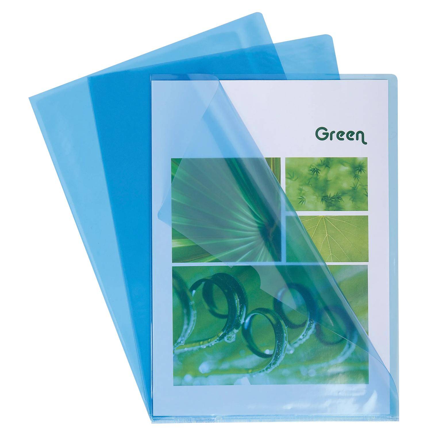 Exacompta Pack 100 Aktensichthüllen glattem festem PVC 130µ A4 Blau 661225E