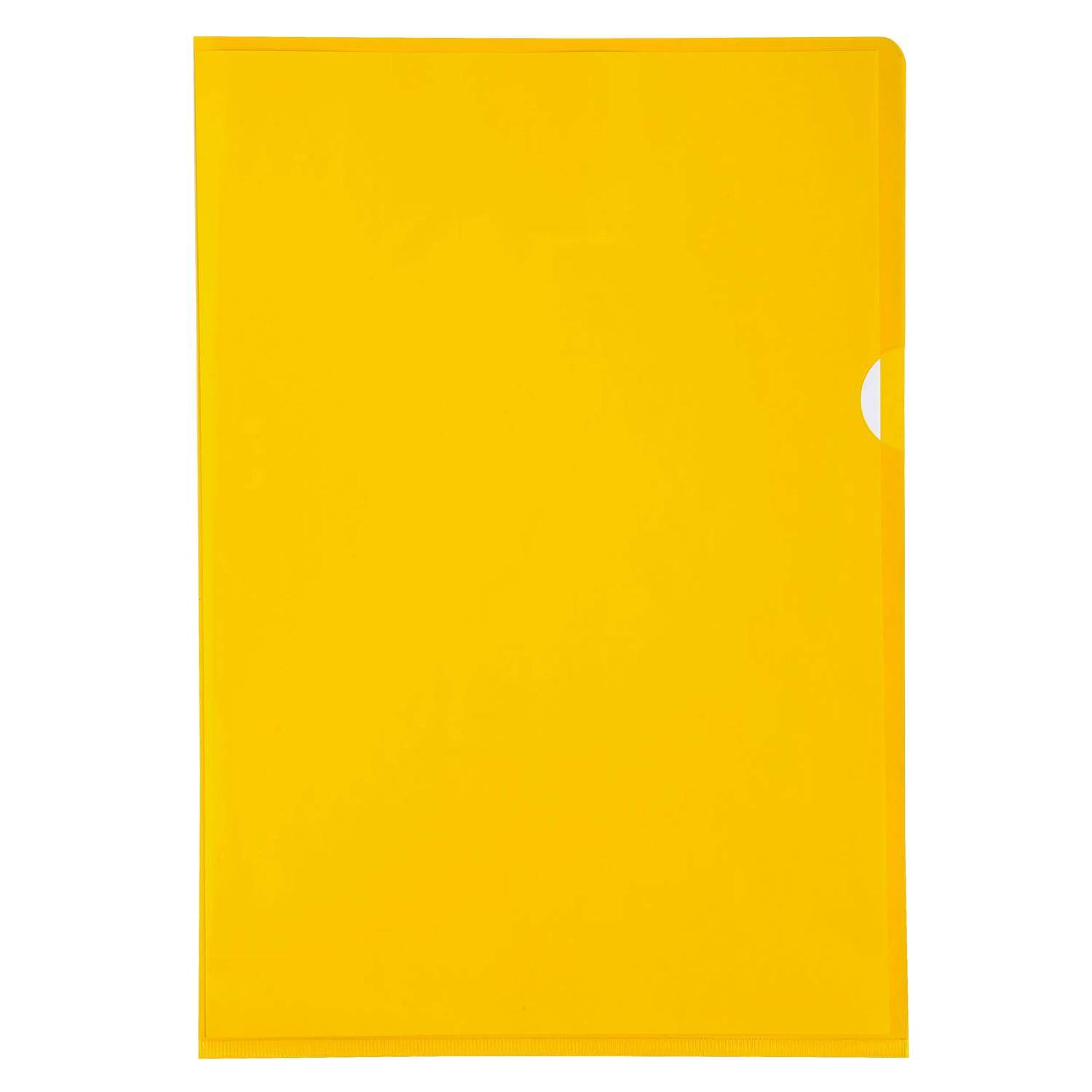 Exacompta Pack 100 Aktensichthüllen glattem festem PVC 130µ A4 Gelb 661235E