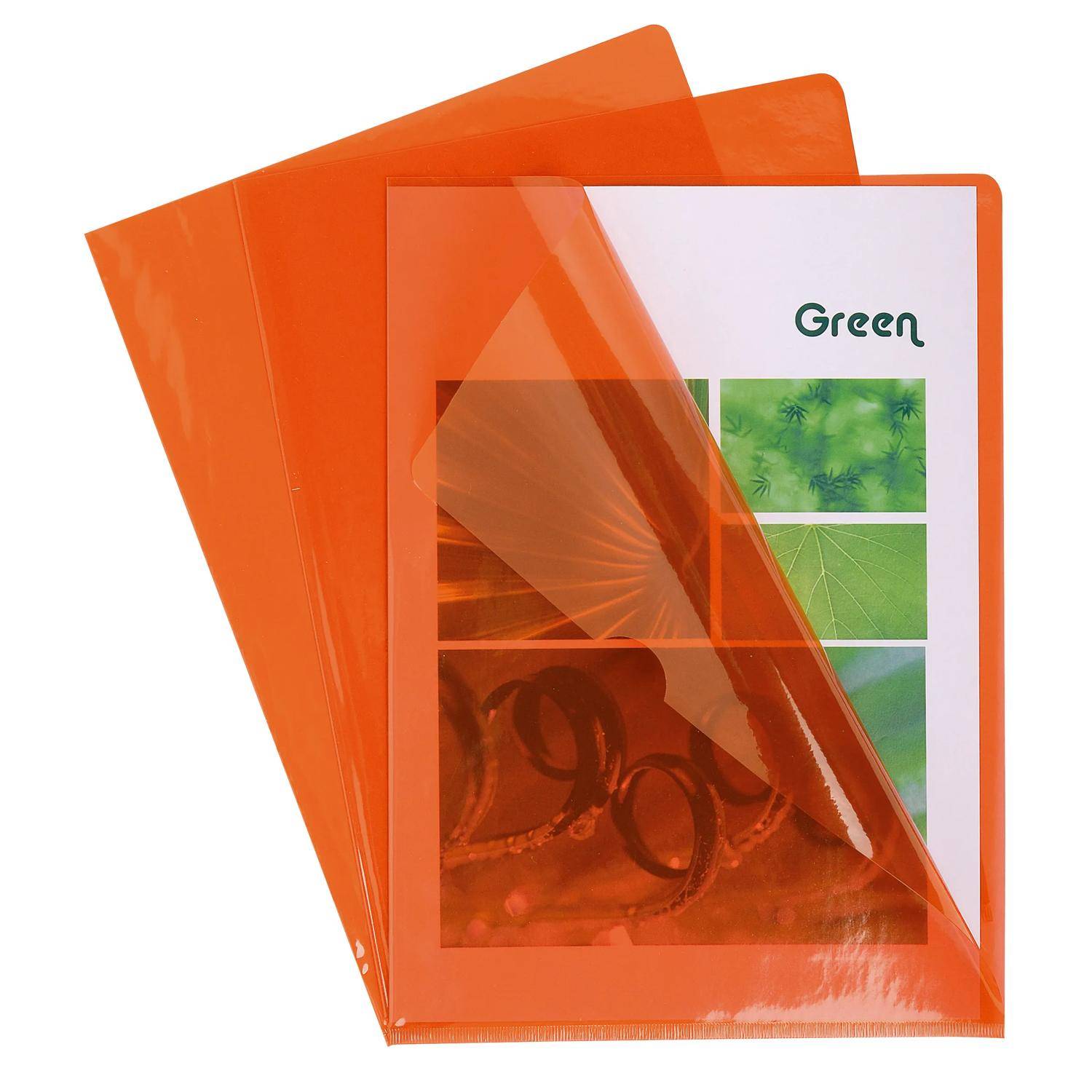 Exacompta Pack 100 Aktensichthüllen glattem festem PVC 130µ A4 Orange 661245E