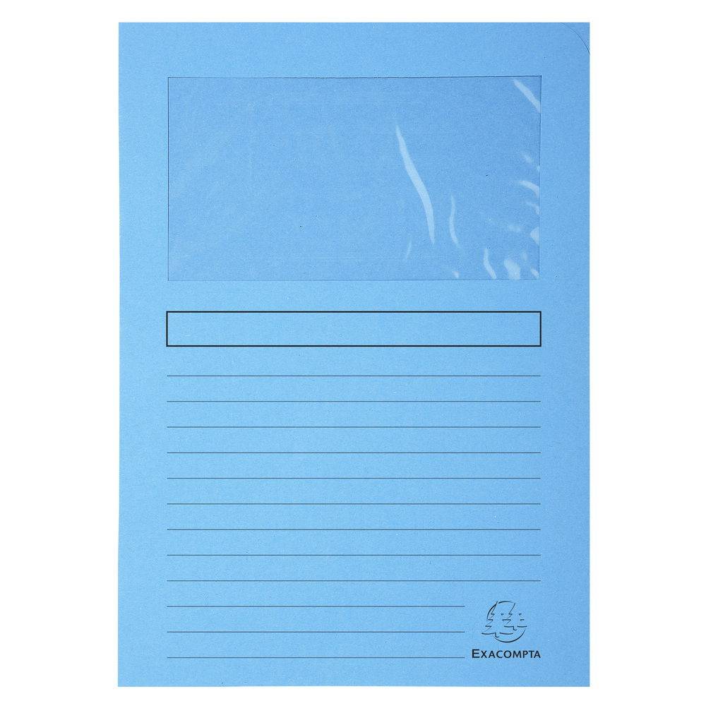 Exacompta Pack 100 Fenstermappen, A4, 160g, plastikfrei - sortiert - 50150E