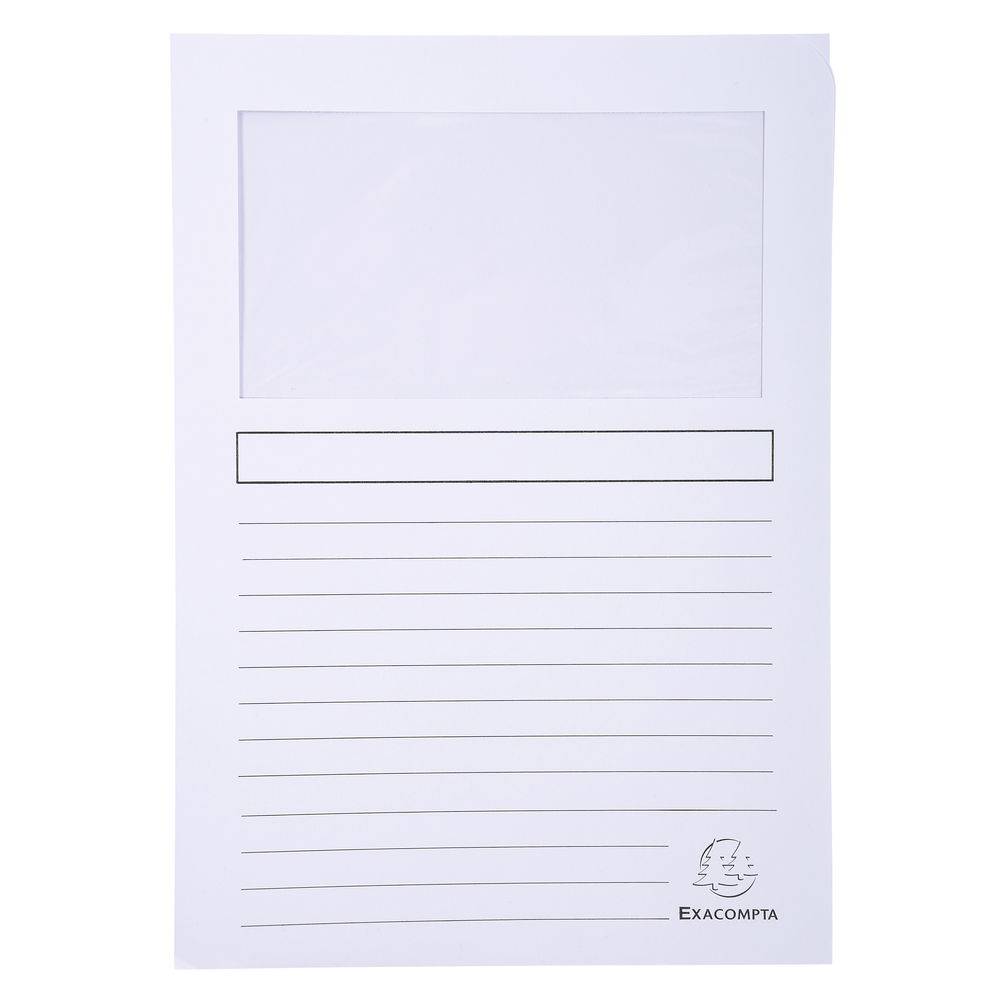 Exacompta Pack 100 Fenstermappen, A4, 160g, plastikfrei - sortiert - 50150E