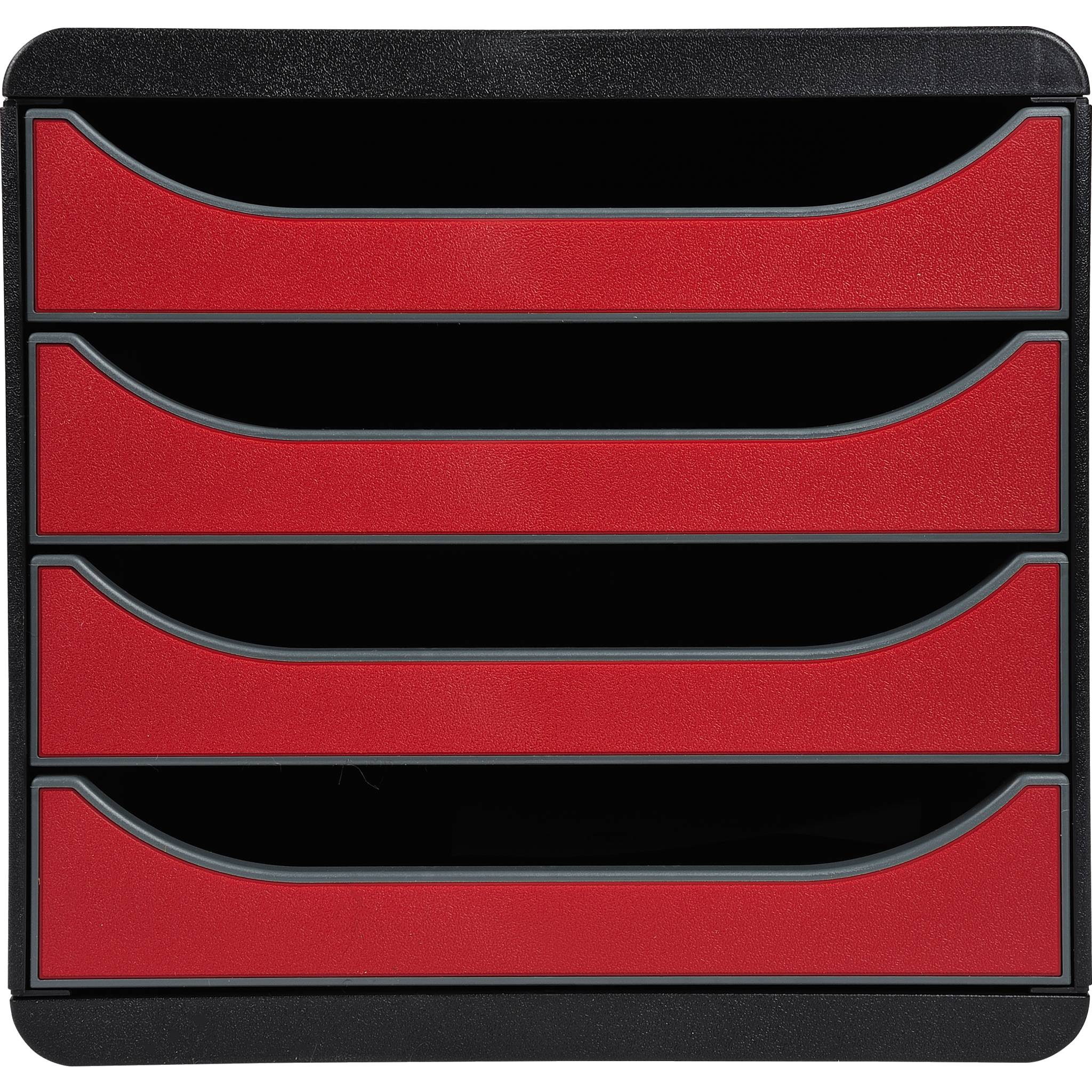 Exacompta Schubladenbox Big Box, 4 offene Schubladen, , Karminrot, 310718D