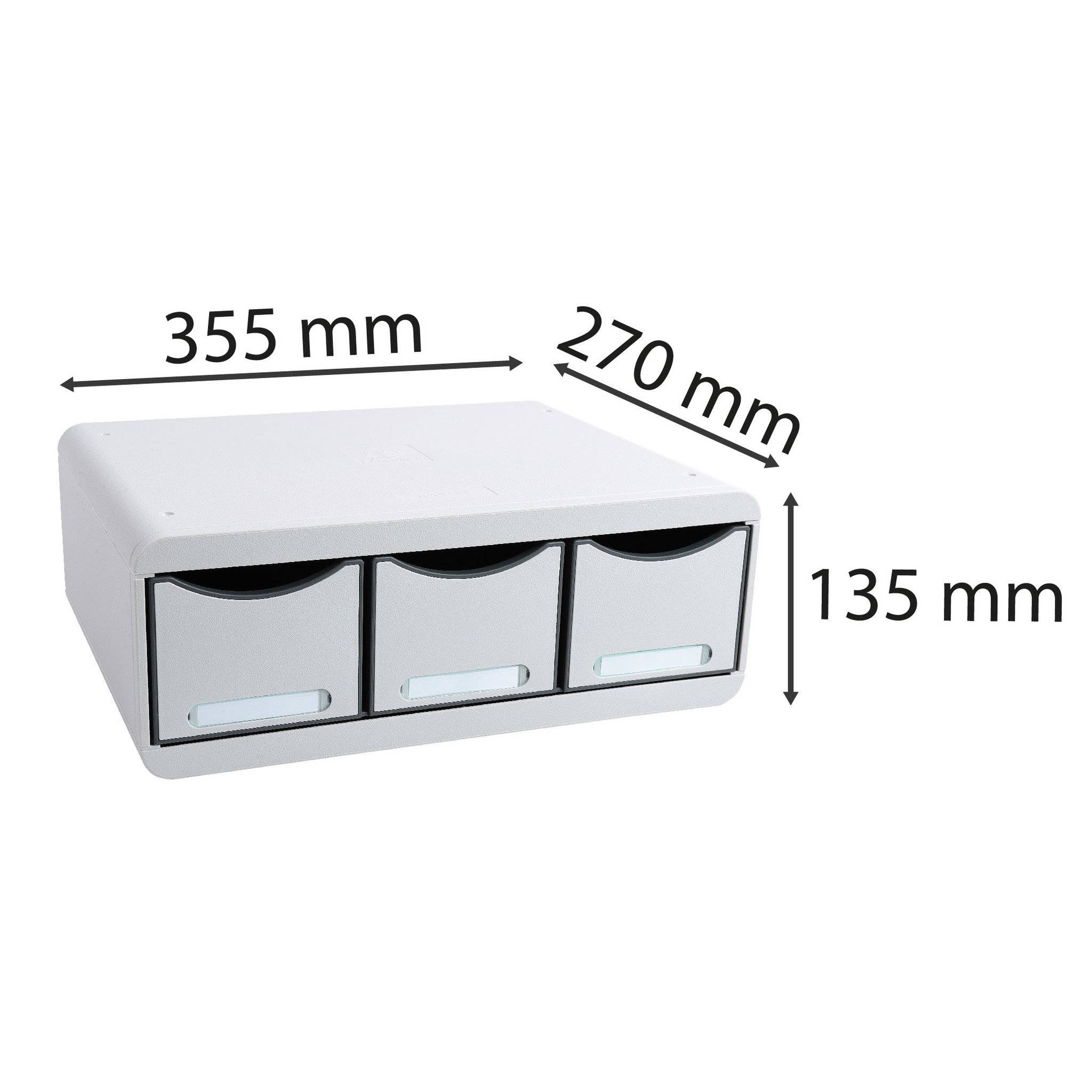 Exacompta TOOLBOX, Ablagemodul mit 3 Schubladen - Lichtgrau - 318740D
