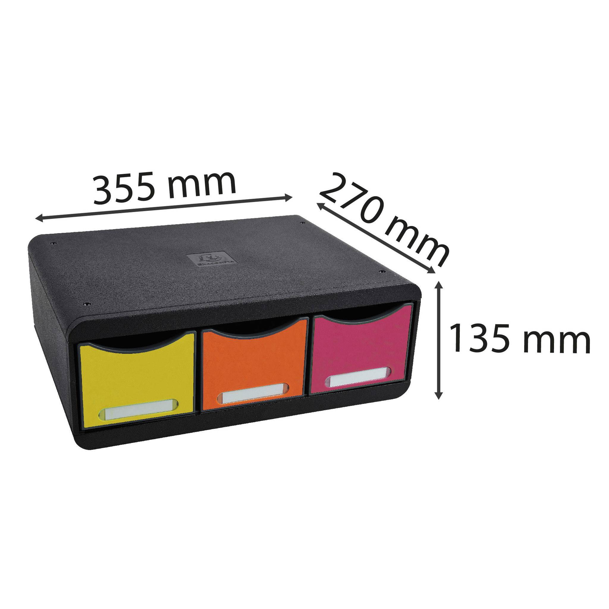 Exacompta TOOLBOX, Ablagemodul mit 3 Schubladen - Regenbogen - 318798D