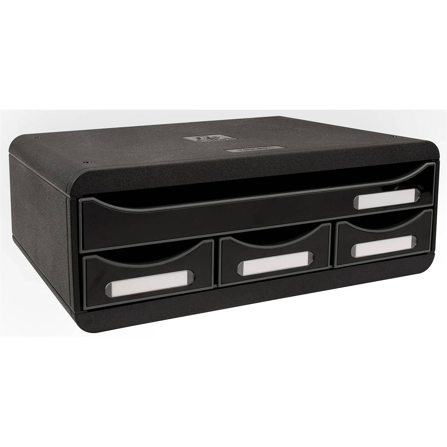 Exacompta TOOLBOX, Ablagemodul mit 4 Schubladen - Schwarz Glossy - 319714D